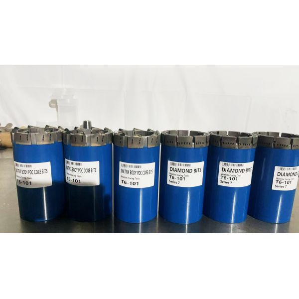 T6-101 Diamond Core Bit with Diamond/PDC Material Standard Crown Profile and Face Discharge Waterways for Mining Exploration