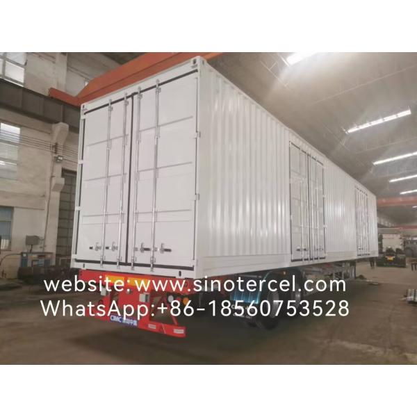 Box Semi Trailer Personalized Enclosed Semi Trailer White With Side Door