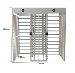 Quality 304 Stainlesl Steel Full Height Turnstile Gate Low Noise LED Direction Indication for sale