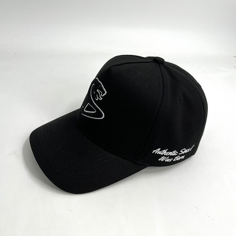 100% Cotton 5 Baseball Caps Panel Structured Suede Brim Custom Embroidery Logo