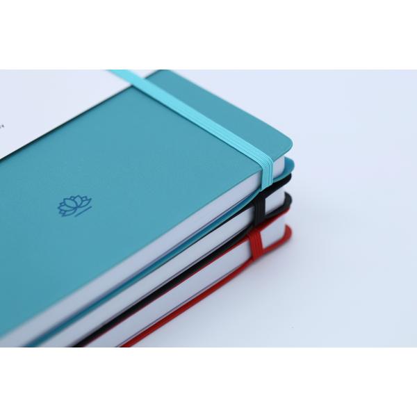 B5 Size Daily Weekly Planner Soft PU Leather Cover Sewn Thread Binding With Belly Band