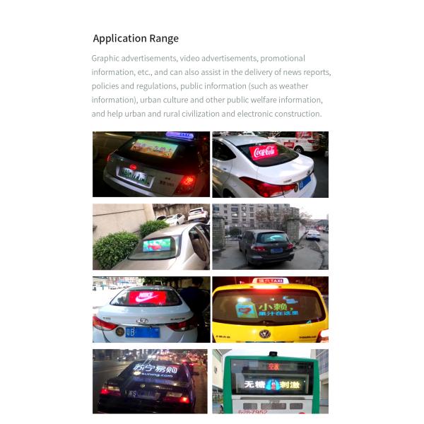 Transparent Asynchronous Car LED Advertising Screen For Back Window