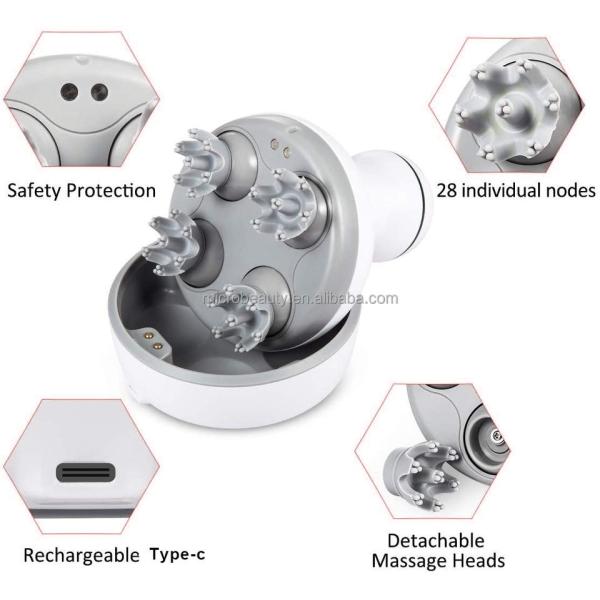 Electric Head Scalp Massage Tool Rechargeable Scalp Head Massager For Stress Relief