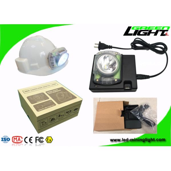 OLED Screen Waterproof Led Headlamp , Hard Hat Light Rechargeable Transparent Cordless