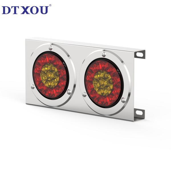 E Mark Certification 4-inch Round Bulb Trailer Lamp Square Multifunctional Trailer Tail Lamp