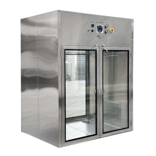 double door pass box cargo access air shower pass box for food processing industry led electronics factories