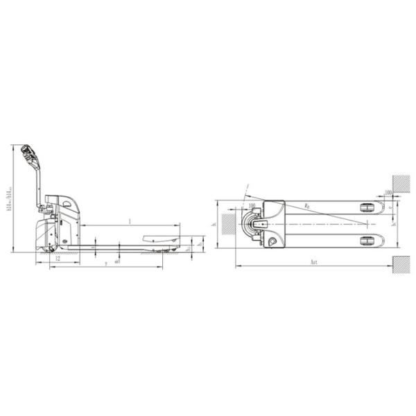 Walk Type Powered Pallet Truck , Compact Structure Automatic Pallet Jack