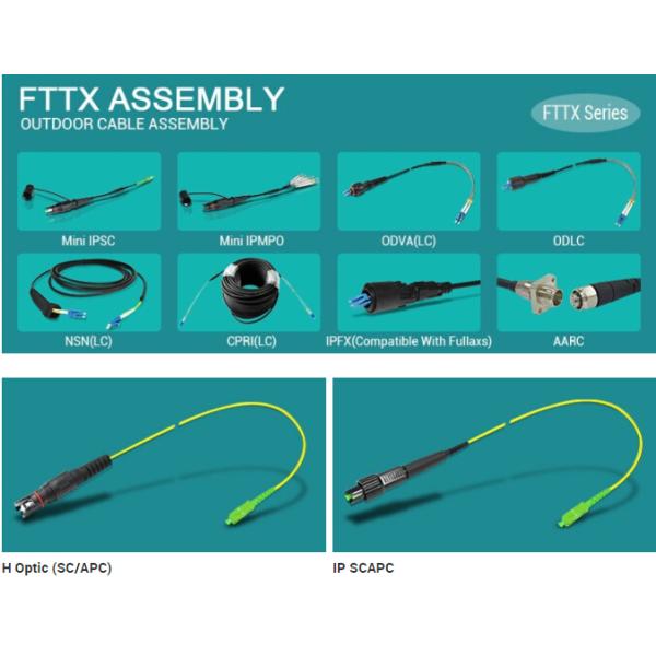 FTTH singlemode Mini SC IP SCAPC connector outdoor fiber optic patch cable Outdoor Cable Assembly for Huawei