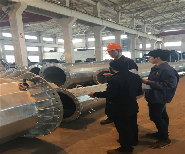 Hot Dip Galvanization Material Q345 Traffic Light Pole 6M Height Traffic Light Lamp