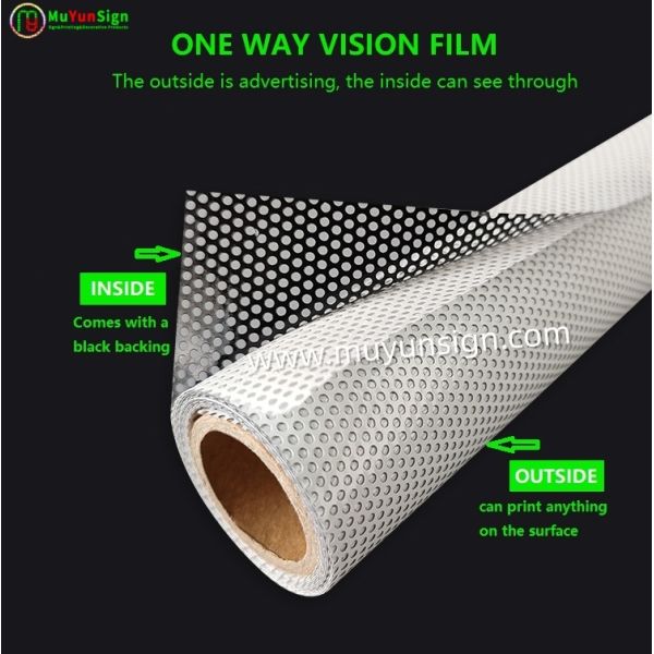 Car One Way Vision Film Super Viscosity Self Adhesive Vinyl For Vehicle Graphics