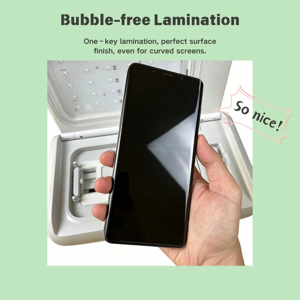 A++ Quality Automatic Intelligent Vacuum UV Curing Laminator for Mobile Phone Screen Protectors 3D Radian