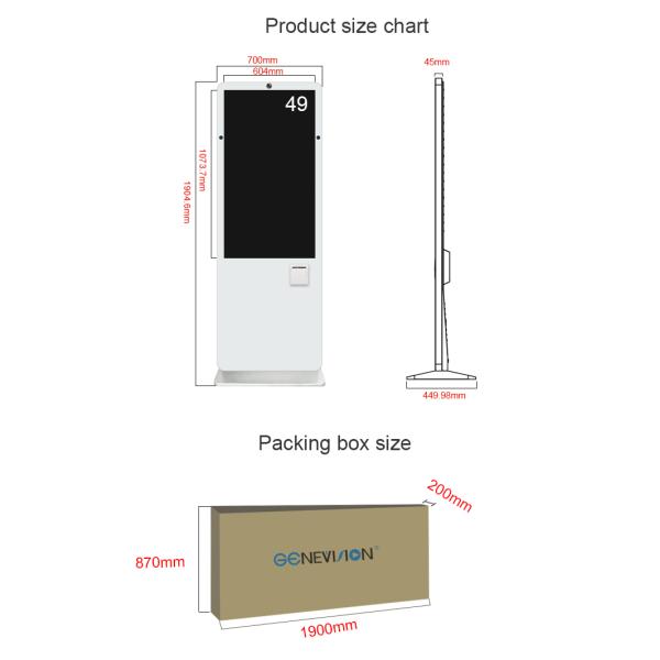 Vertical TFT 360cd/M2 Floor Standing Digital Signage