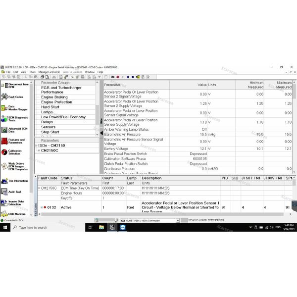 INSITE Diagnostic Kit Accessories, Premium INLINE 7 Data Link Adapter with INSITE 8.9 Software for Heavy-Duty Engine