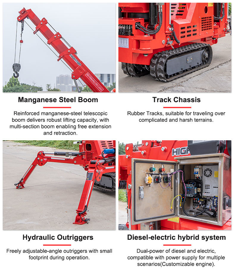 2 tons crawler spider crane compact design