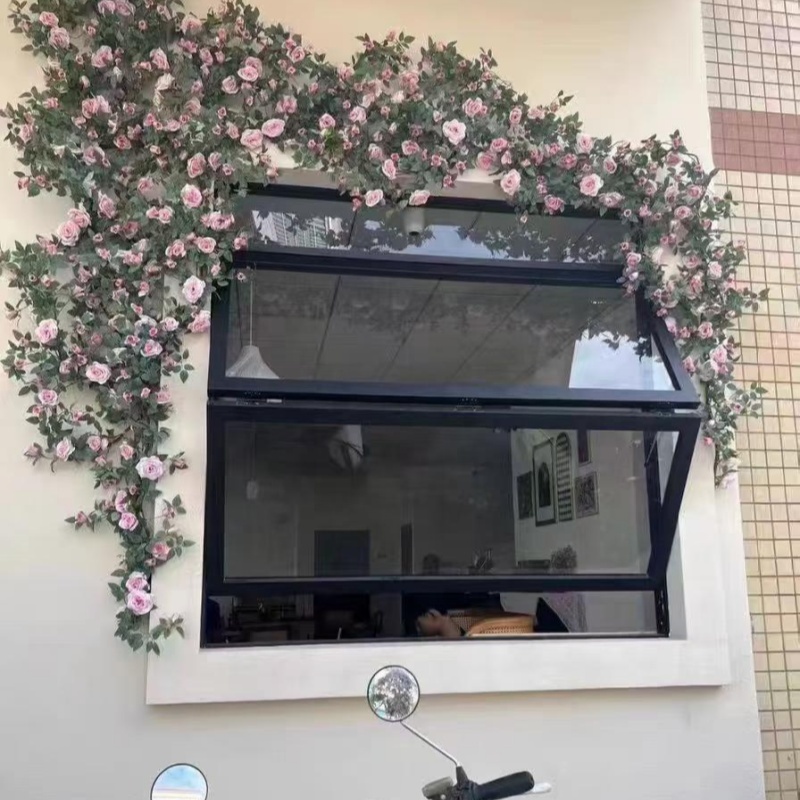 Aluminum Alloy Vertical Fold Window Thermal Insulation Double Glass Windproof Soundproof Bifold Window for Hotel Outdoor Use