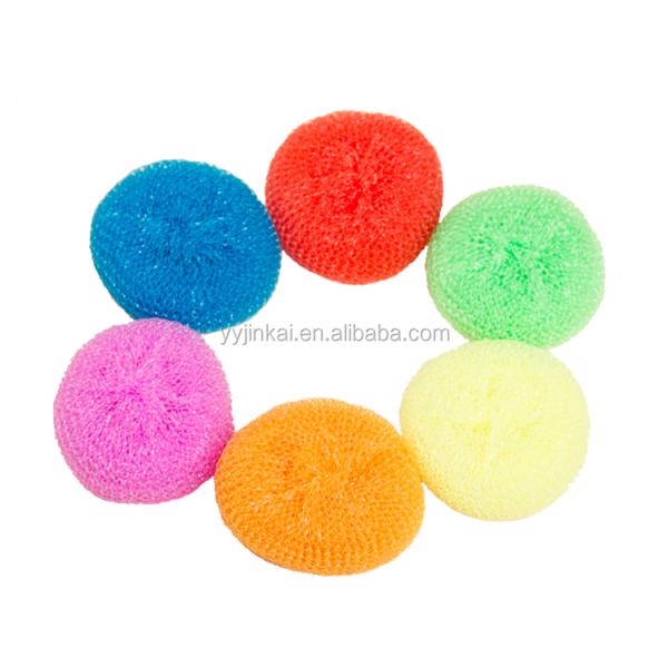 Multi Colors Kitchen Washing Pot Pan Plastic Mesh Scourer