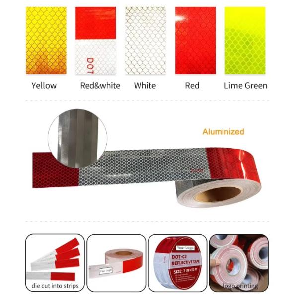 High Visibility Waterproof Weather Resistant Reflective Warning Tape for Trucks and Trailers