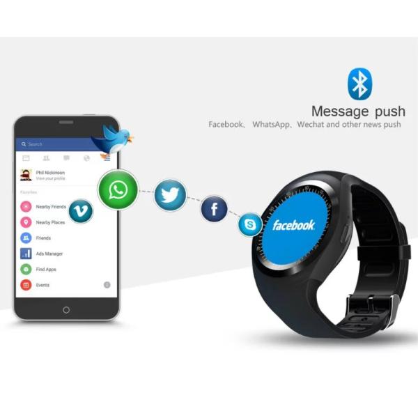 Y1 Round Bluetooth Wearable Passometer Smart watch Sleep Tracker Business Smartwatch for Android