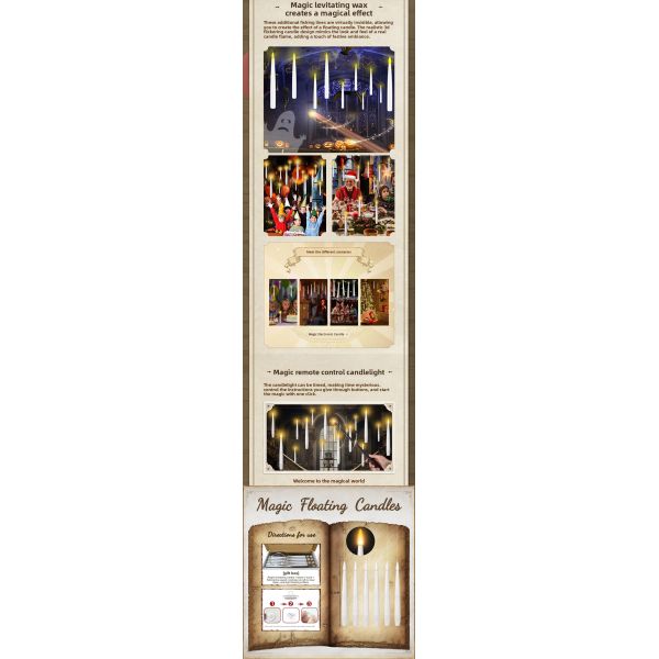 Remote Control Halloween Floating Candles Customized LED Flickering Flameless Candles Battery Operated