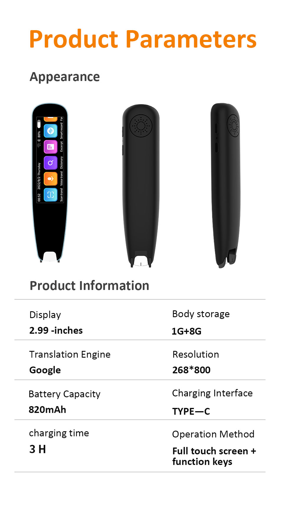 Electronic Dictionary Scan Reader Translation Pen Reading Smart Pen Translator