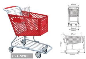 Quality Plastic shopping trolley,supermarket trolley,plastic and metal trolley for sale