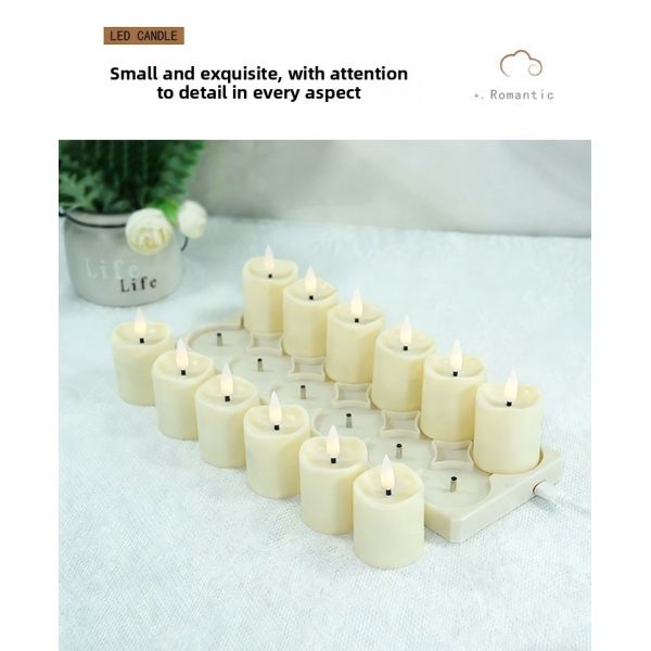 Rechargeable LED Tealight Candle with Remote Control USB Charging and Realistic Flickering Effect for Home Decor
