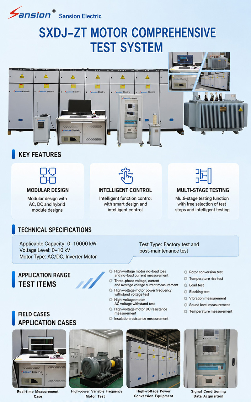 Motor Dynamometer Test Bench High Performance Electric Motor Test System for Torque Speed Power Efficiency Load and Endurance Testing