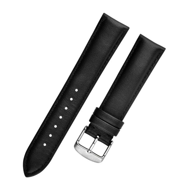 Quick-release Solid Color Leather Watch With Central Bar Clasp
