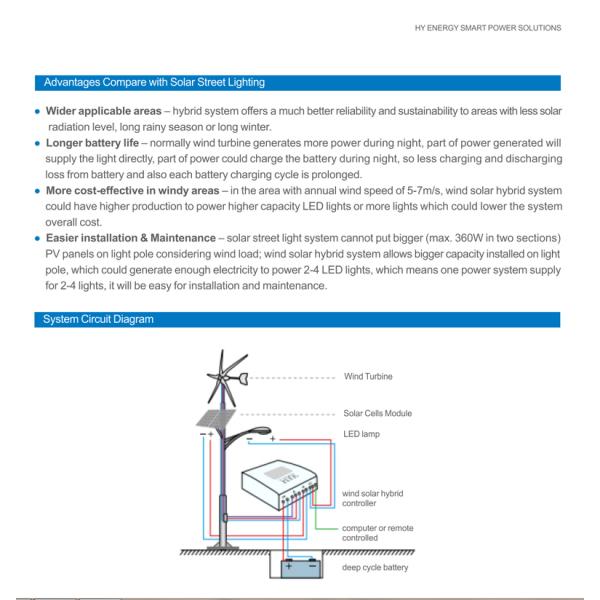 Poly - Crystalline Panel Wind Solar Street Light / 80 Watt LED Lighting System