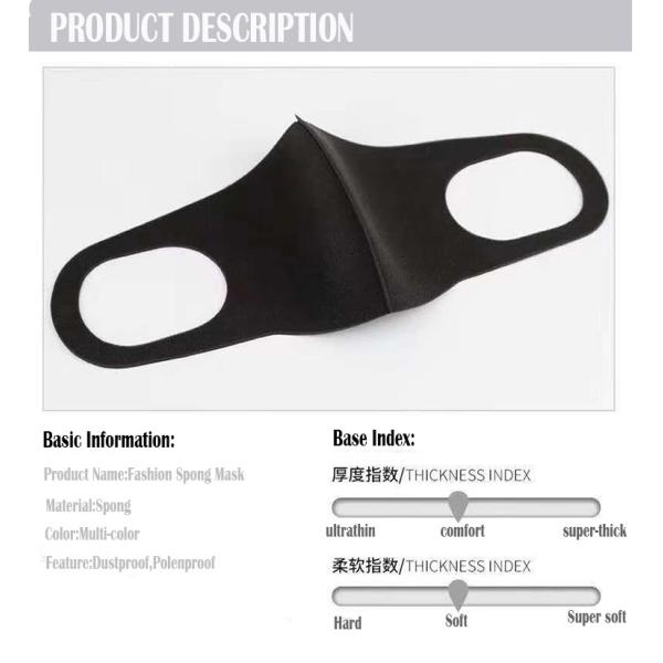 Black 3D Sponge Foam KN90 Particulate Filtering Mask