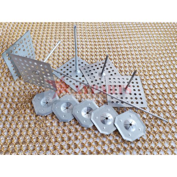Round Square Speed Metal Self Locking Washers For Fixing Insulation Pins