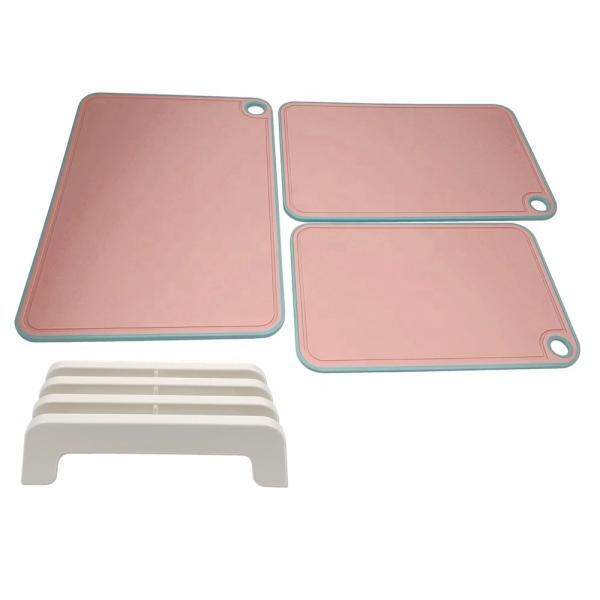 Customizable Multifunction Kitchen Plastic Index Anti-slip PP Chopping Block Cutting Board Set With Stand