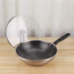 China Stainless Steel Non Stick 32cm Fry Pan LFGB Certification Honeycomb Frying Pan on sale