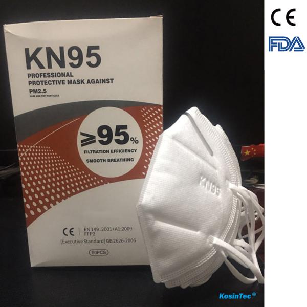 Non Toxic Disposable Earloop Face Mask , Lightweight KN95 Face Mask