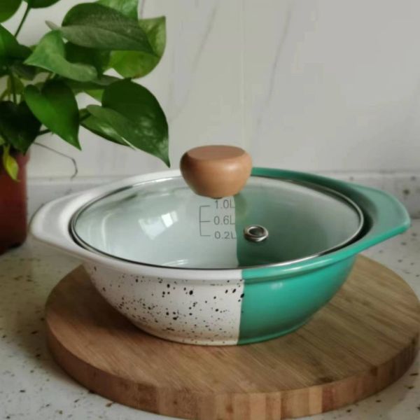 Enamel Coating Porcelain Marble Coating Kitchen Set Enamelware Cookware Casserole Pot