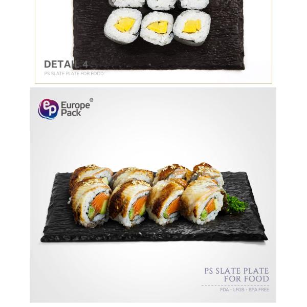 Europe Pack new arrival square black plastic slate serving tray