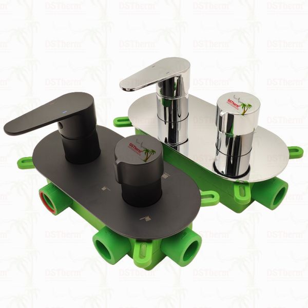 PPR 5 Ways Black Plated Mixer Shower Valve for Temperature & Flow Control