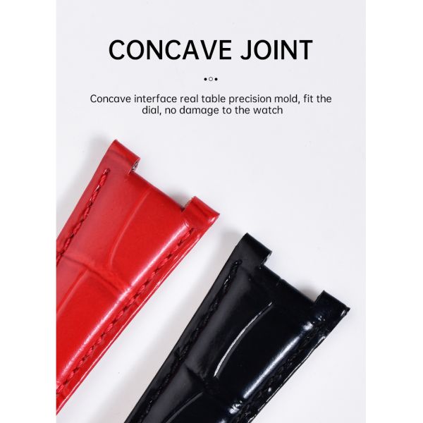 Bamboo-textured Genuine Leather Strap
