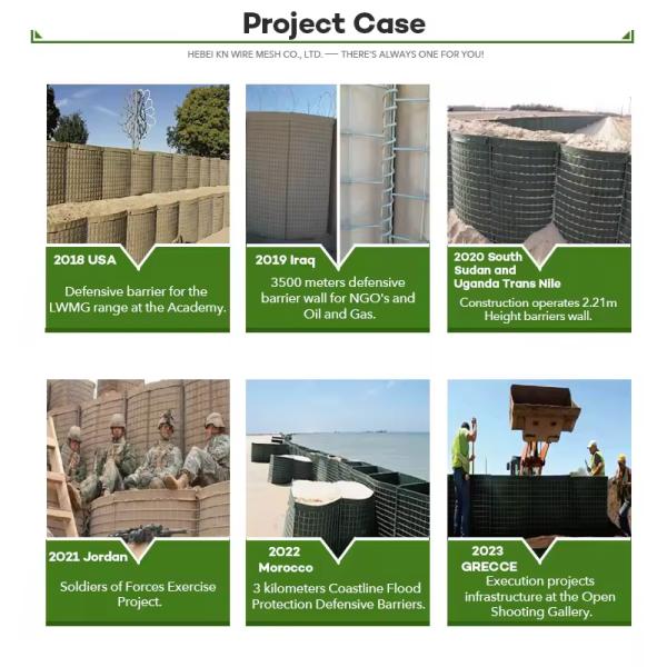Defensive barrier wall installation example