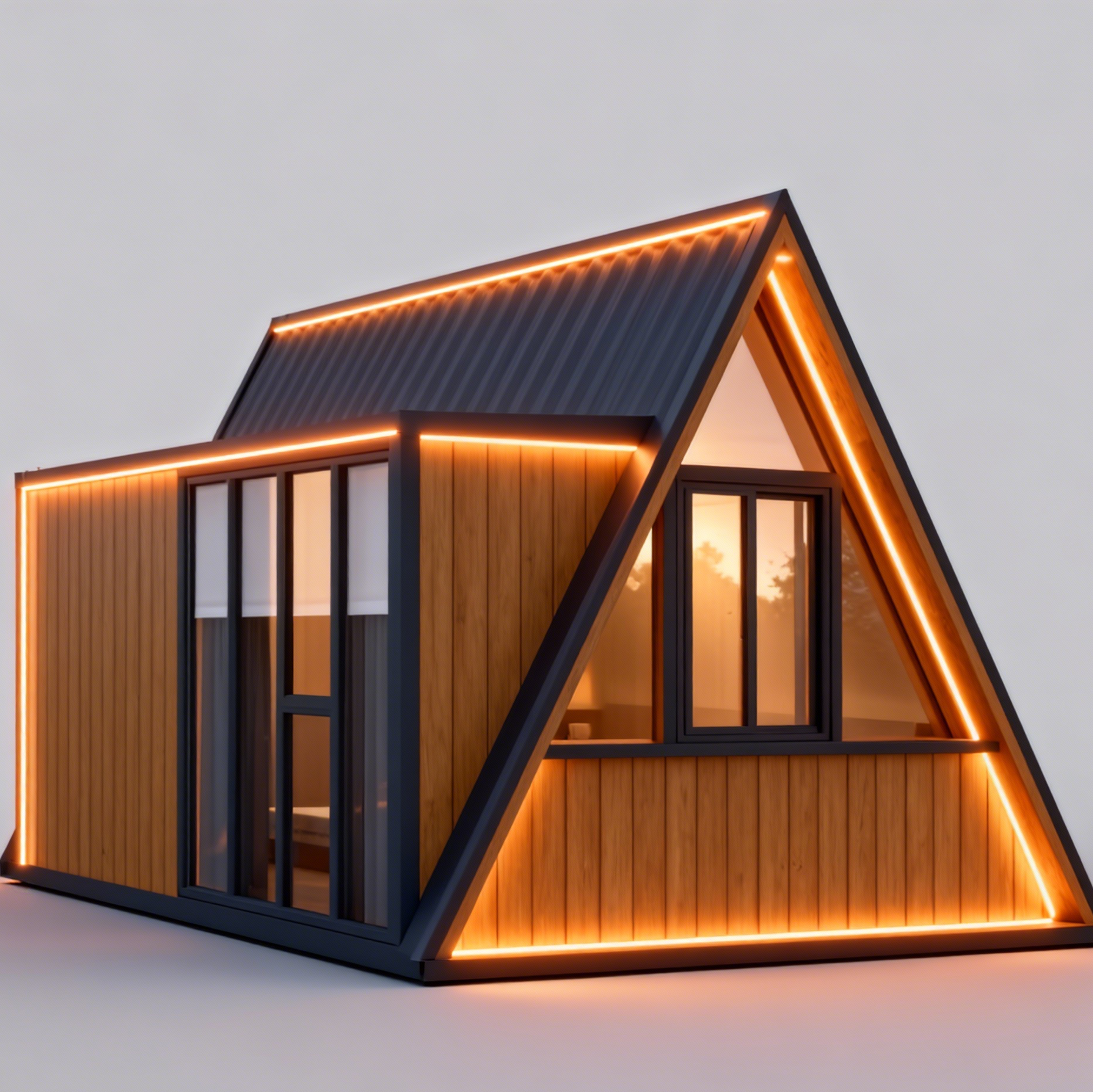 Luxurious Small Prefab Triangle House Waterproof Mobile Container Accommodation Steel Material for Hotels