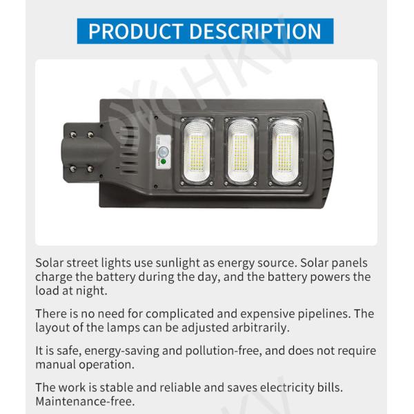 Outdoor IP65 Integrated Solar LED Street Light High Power Motion Sensor Detection