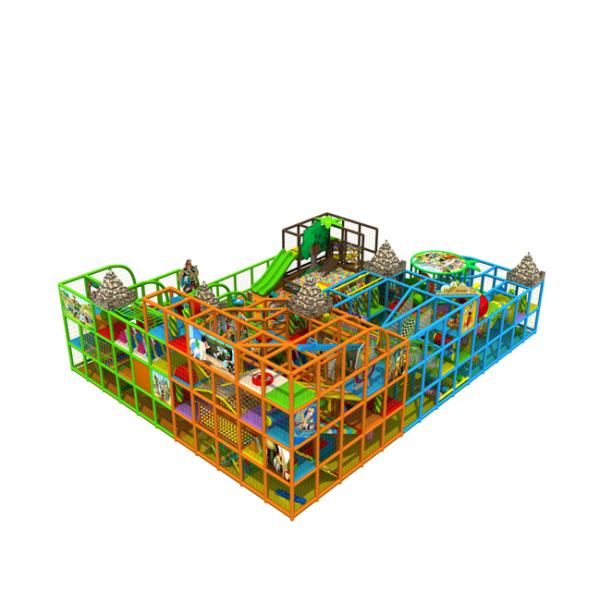 Large Indoor Play Structures / Indoor Playground Set With Soccer Playing Area And Trampoline