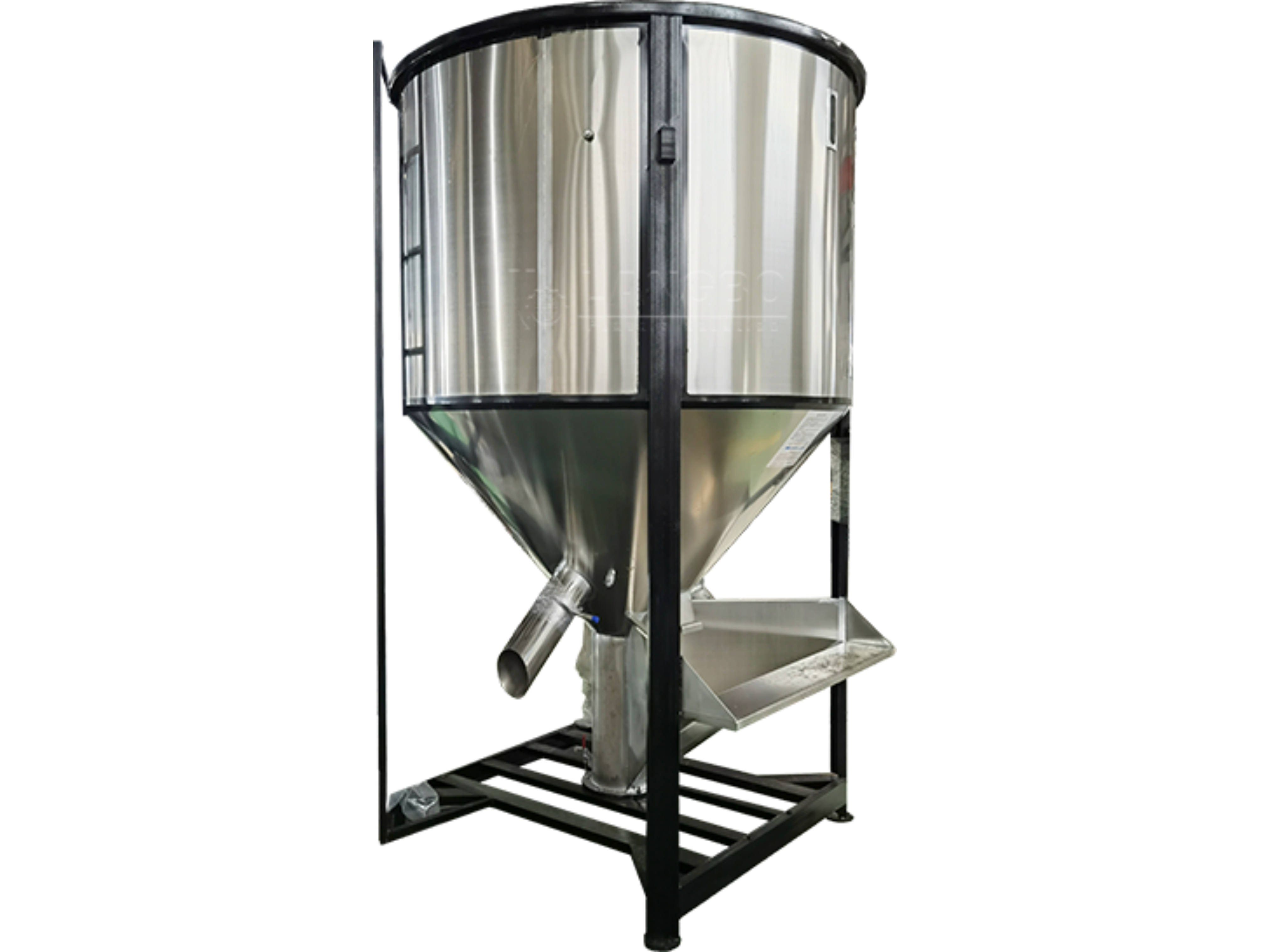 Large-capacity mixing barrel for plastic pellet processing