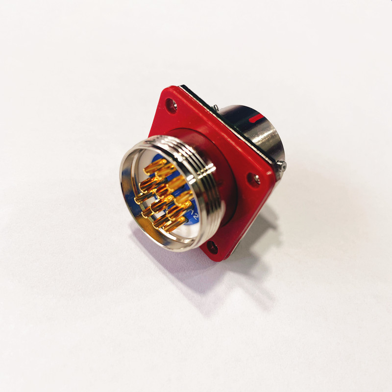 Circular Aviation Plug Connector Y11P-1412ZJ10 Panel Mounted 12 Pin Socket Connector