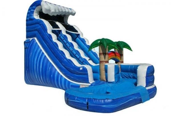 Buy Forest Adventure Inflatable Water Slide And Pool , Bouncy Double Water Slide at wholesale prices