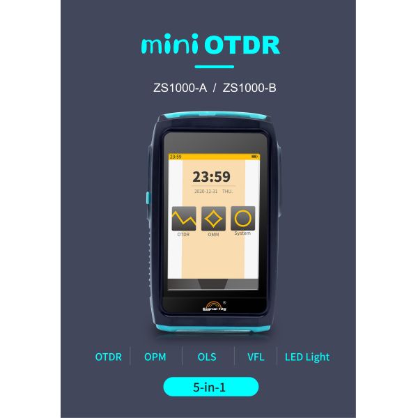 Mini Handheld Optical Time-Domain Reflectometer 5 in 1 OTDR 80km Range Features VFL IOLA OPM OLS for Fiber Optic Equipment
