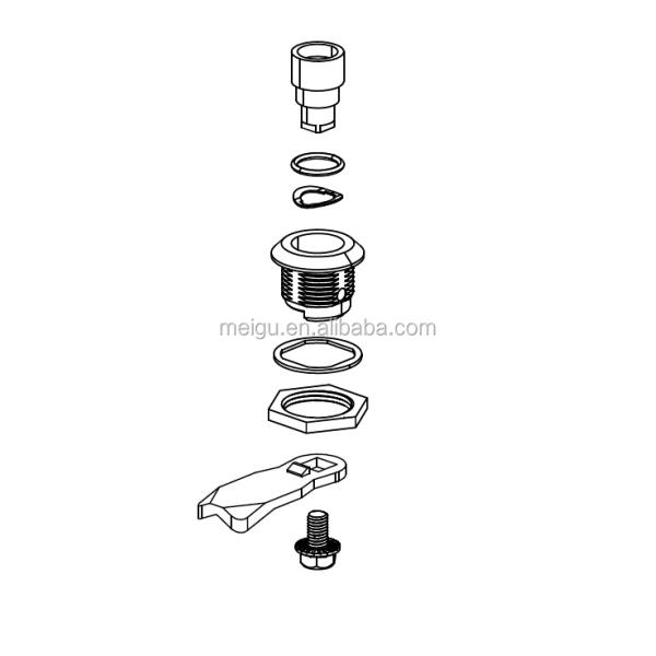 Plastic Material Quarter Turn Lock Chrome Safe For Trash Bins