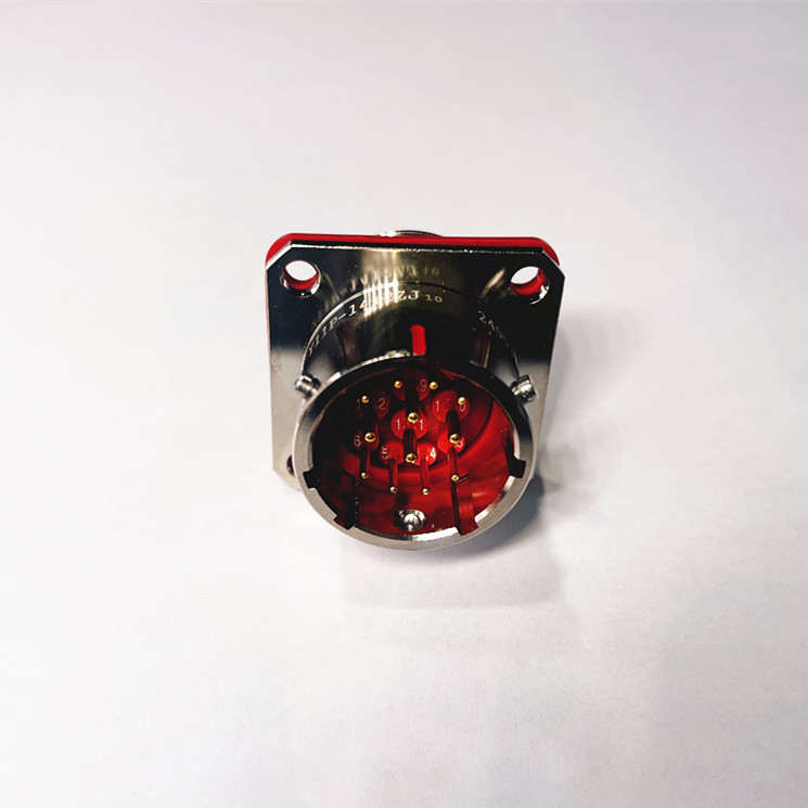Circular Aviation Plug Connector Y11P-1412ZJ10 Panel Mounted 12 Pin Socket Connector