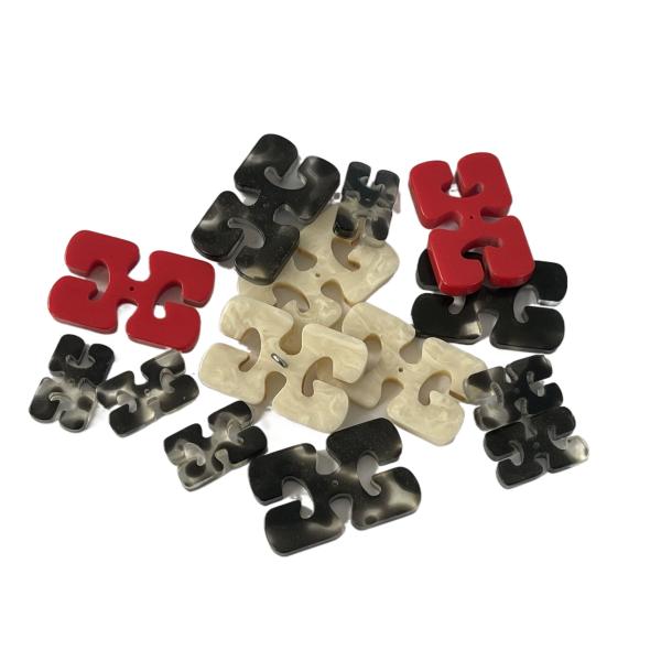 30*19*4mm 1 Hole Rectangle Button With Fake Horn Effect For Diy