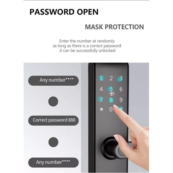 Remote Control Smart Door Lock WiFi Smartphone APP Funciton & Voice Control